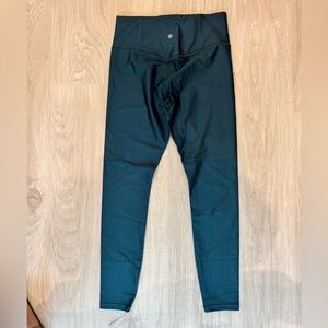 Athleta Dark Teal Leggings Metallic
